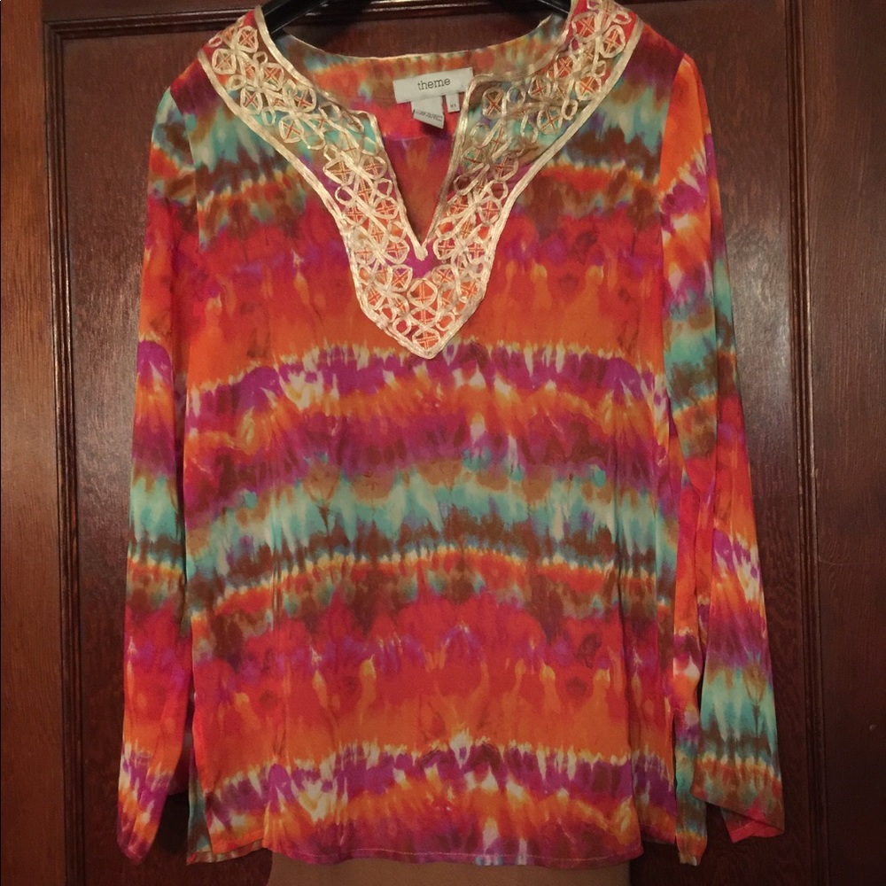Theme Tie Due Tunic and Brown Camisole Size XS